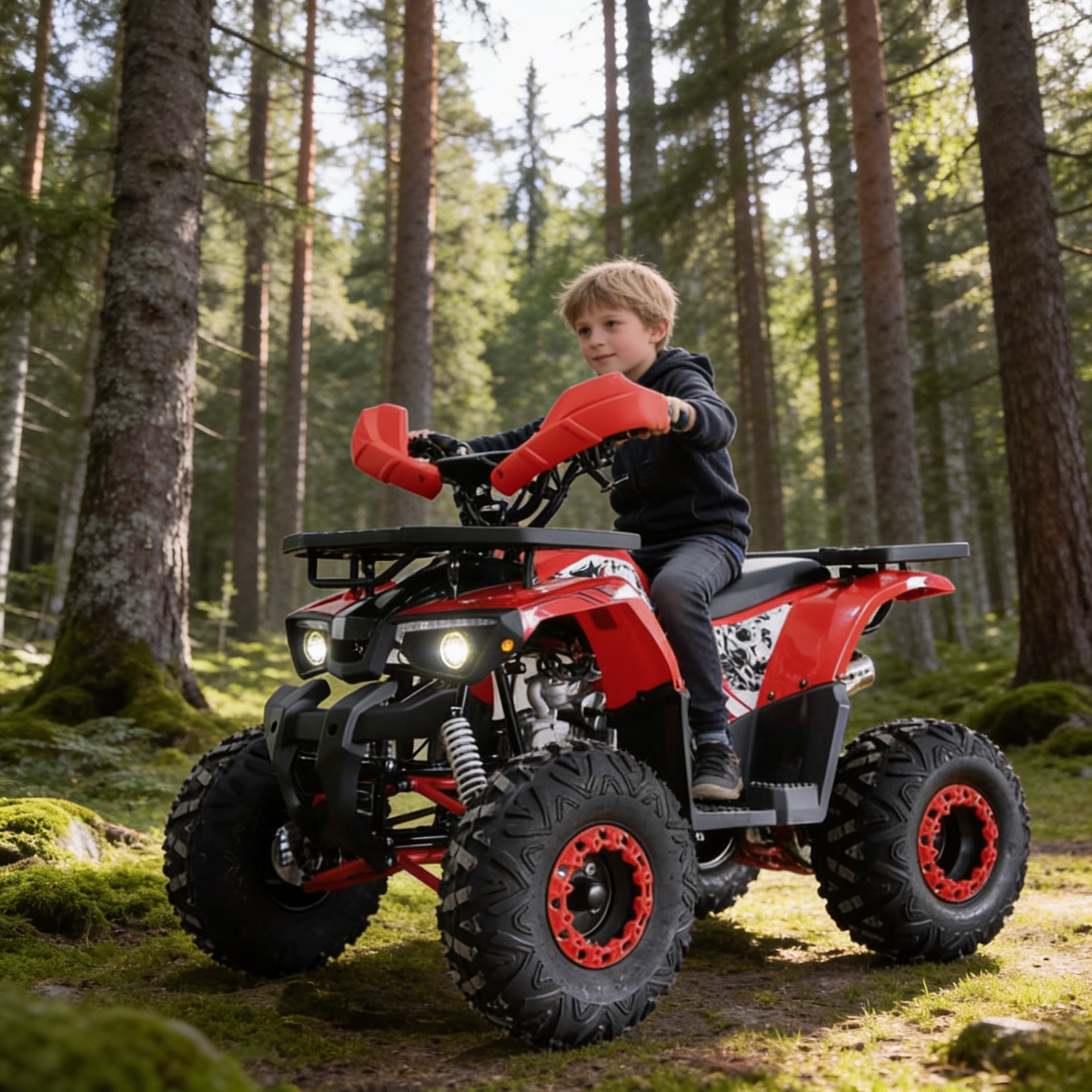 Familie på ATV-tur